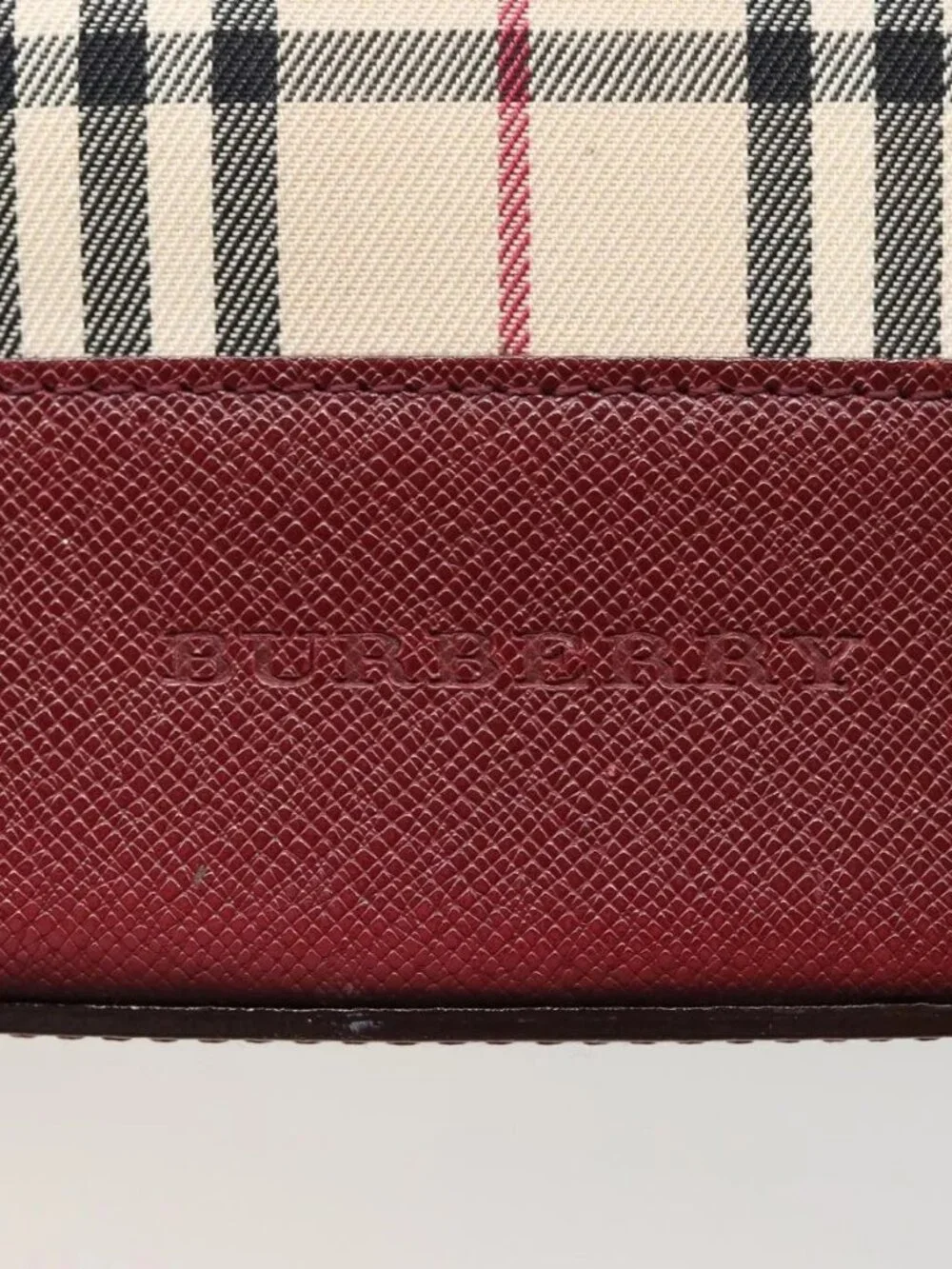 BURBERRY Nova Check Tote Bag Canvas Beige Auth mr278 - Picture 10 of 16